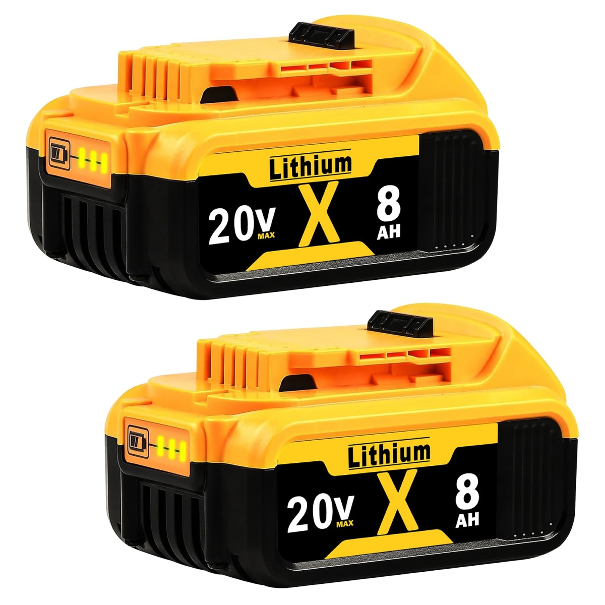 NT84282 Replacement for Dewalt 20V Max Battery, 8.0Ah Lithium - Pack of 2