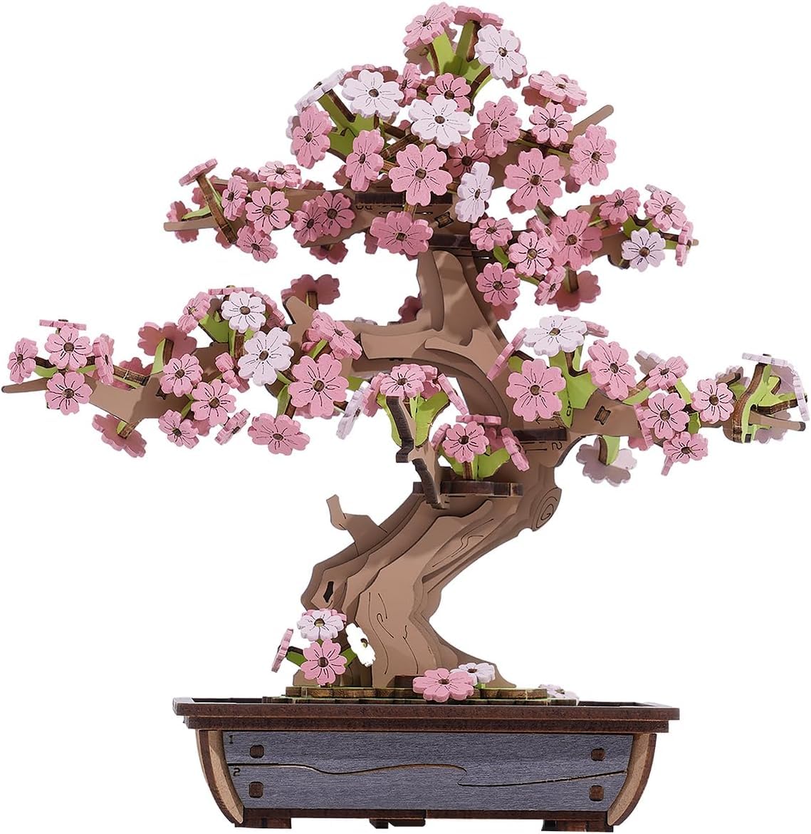 NT84329 ROBOTIME Sakura Bonsai 3D Puzzle Wooden Cherry Blossom Tree DIY Model Kit
