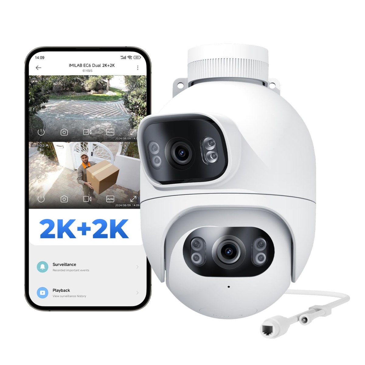 NT84359 IMILAB EC6 Dual 2K Plus 2K Plug-in Outdoor Security Camera