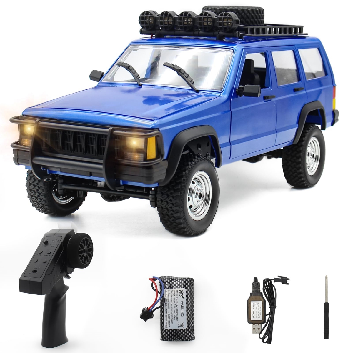 NT84455 Fistone 1-12 Scale Remote Control Car, Remote Control Rock Crawler, 2.4 Ghz 4WD Off-Road Truck with LED Light