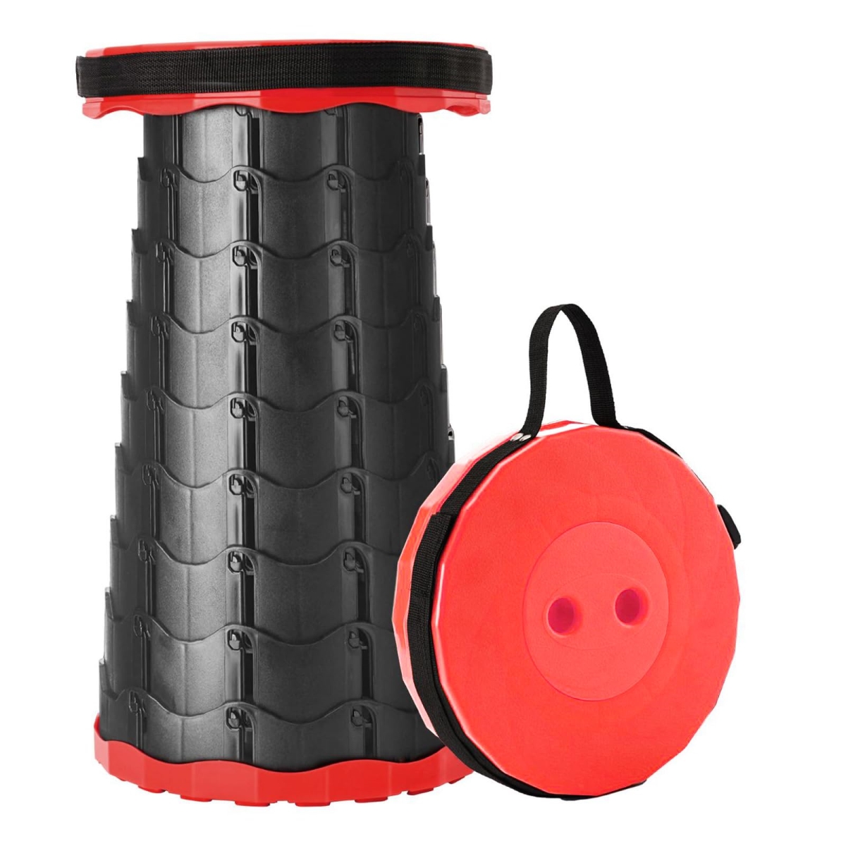NT84567 Foldable Stool, Portable Collapsible Stool for Camping, Fishing, Hiking, BBQ, Parties, Outdoor Activities - Red