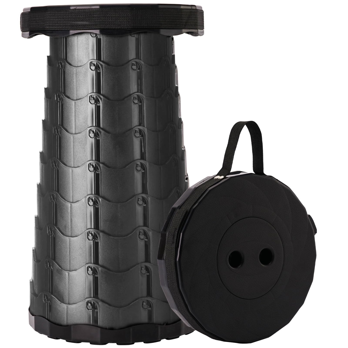 NT84577 Upgraded Foldable Portable Collapsible Stool for Outdoor Activities - Black
