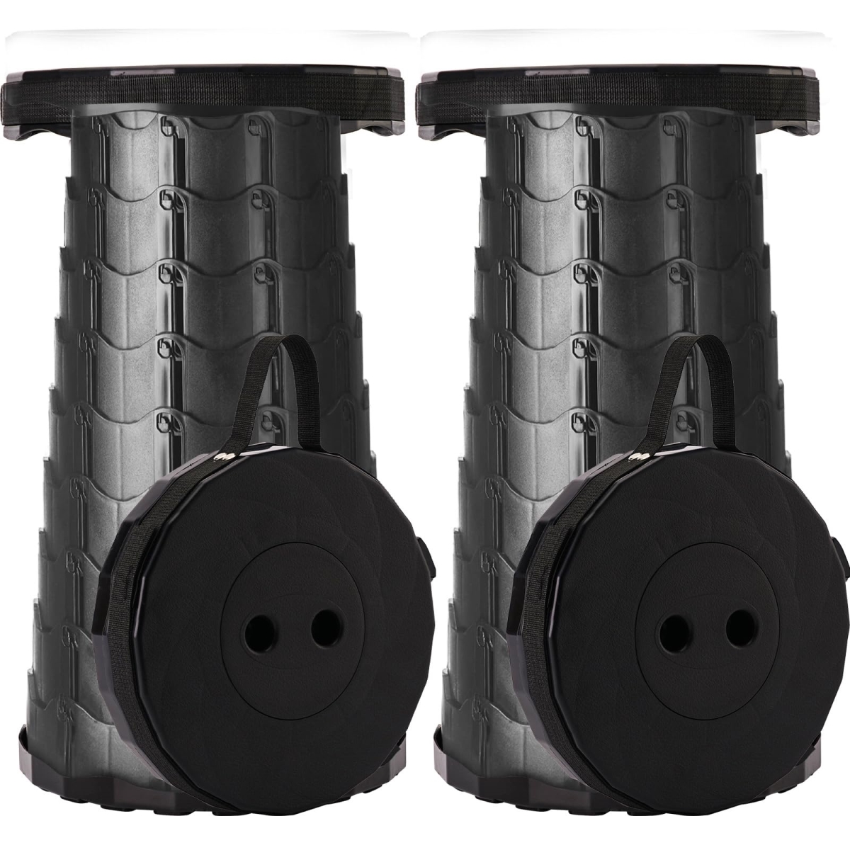 NT84578 Upgraded Foldable Stool, Portable Collapsible Stool for Outdoor 2 Activities - Black