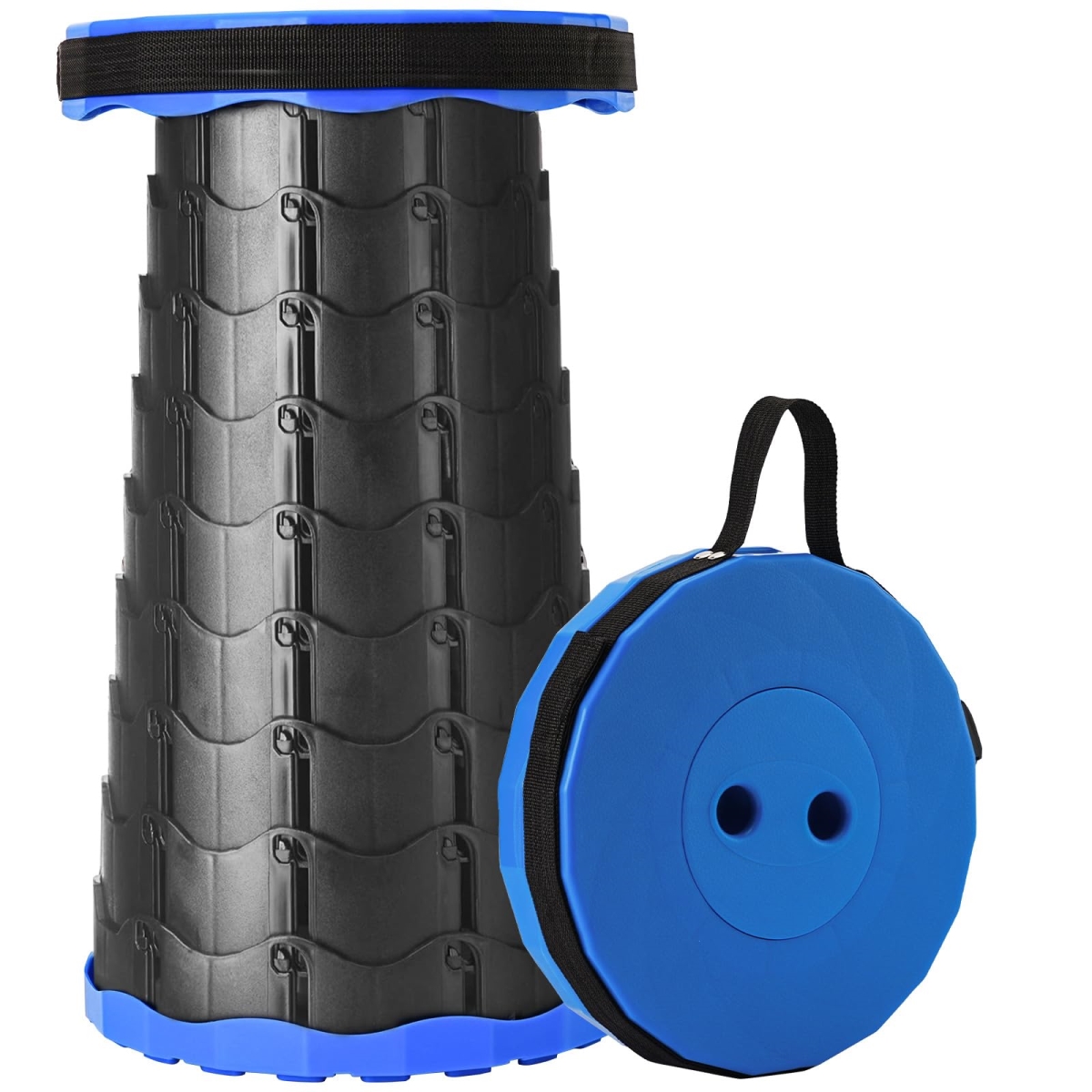 NT84582 Upgraded Foldable Stool, Portable Collapsible Camping Chair - Blue