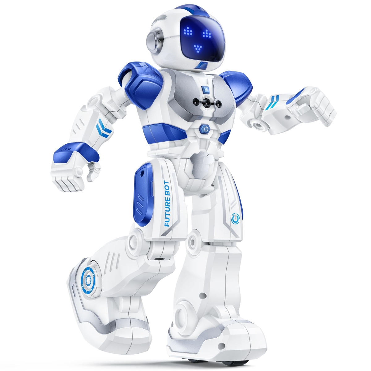 NT84717 Ruko 6088 Programmable Robot with APP, Remote & Gesture Control, Rechargeable, Interactive LED Eyes, Blue