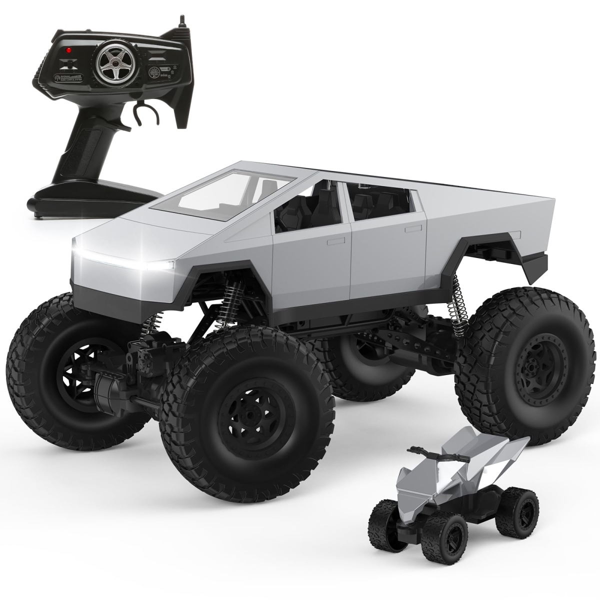 NT84892 1-8 Scale Remote Control Car, Large Cyber Monster Truck Model 4WD with Dual Motors, LED Headlight, Off-Road Remote Control Truck