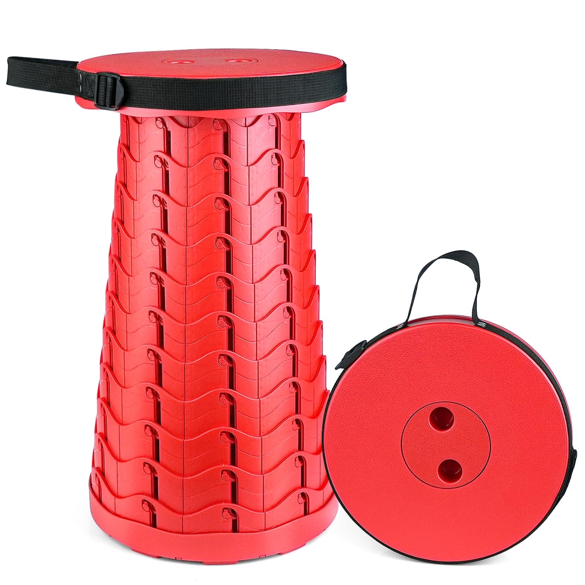 NT84896 Hesanzol Portable Telescoping Stool-Retractable Folding Stool for Camping, Garden, Fishing, Hiking, Travel - BBQ