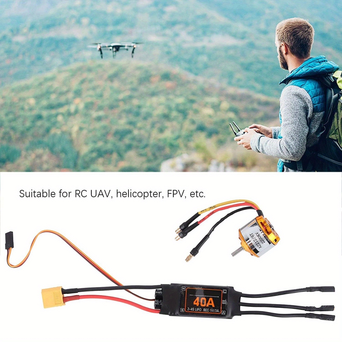 NT31059 40A 2212-6T 2200KV RC Motor for Helicopters & Drones