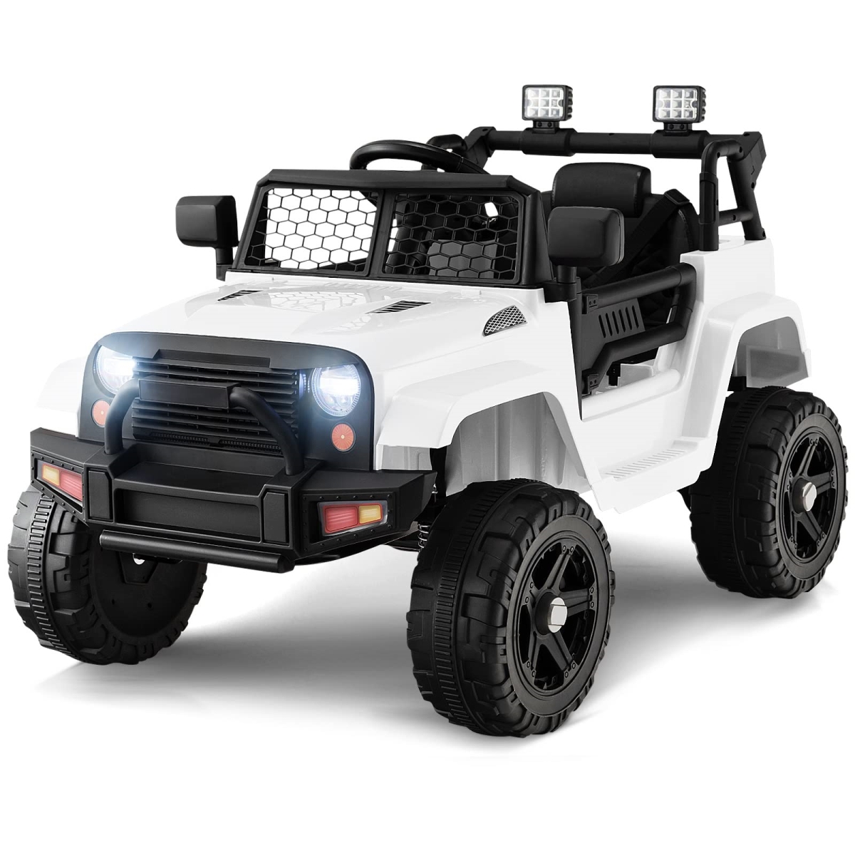 NT85120 OLAKIDS 12V Kids Ride On Truck with Remote Control - White