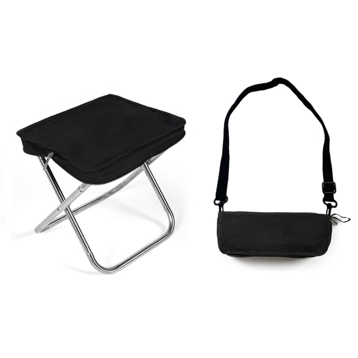 NT85253 Ultra Lightweight Camping Stool - 350Lbs Heavy Duty Folding Stool with Adjustable Shoulder Strap