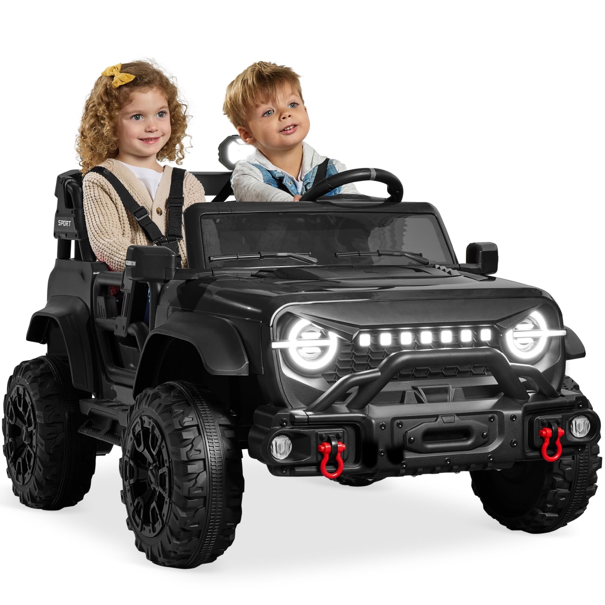 NT85267 Kids 24V 2-Seater Electric Ride On Car Truck - Black