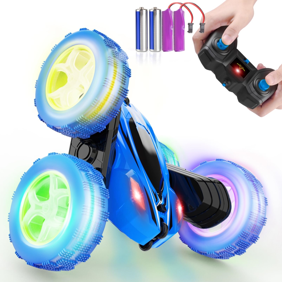 NT85309 Remote Control Car, 2.4 Ghz 4WD Fast Remote Control Car, Double Sided 360 Deg Rotating Monster Truck Toys