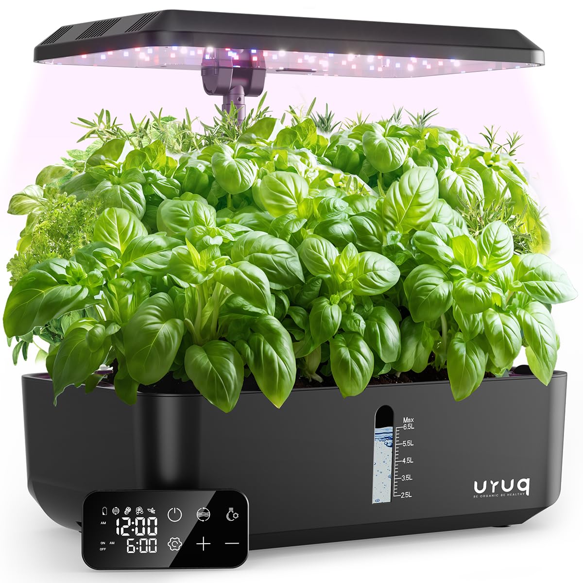 NT85402 Indoor Hydroponics Growing System Kit with LED Grow Light & Adjustable Height - Black