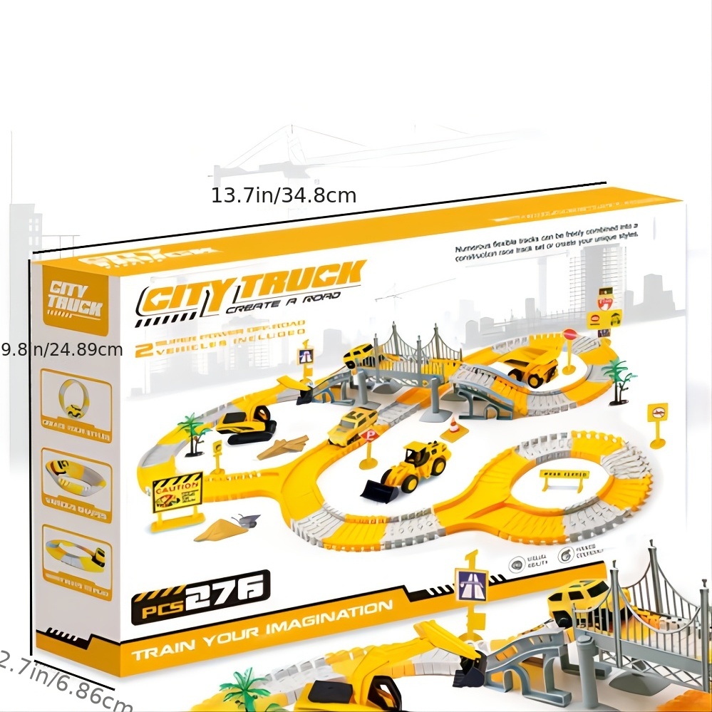 NT31065 Construction Race Tracks for Kids, 276 Piece