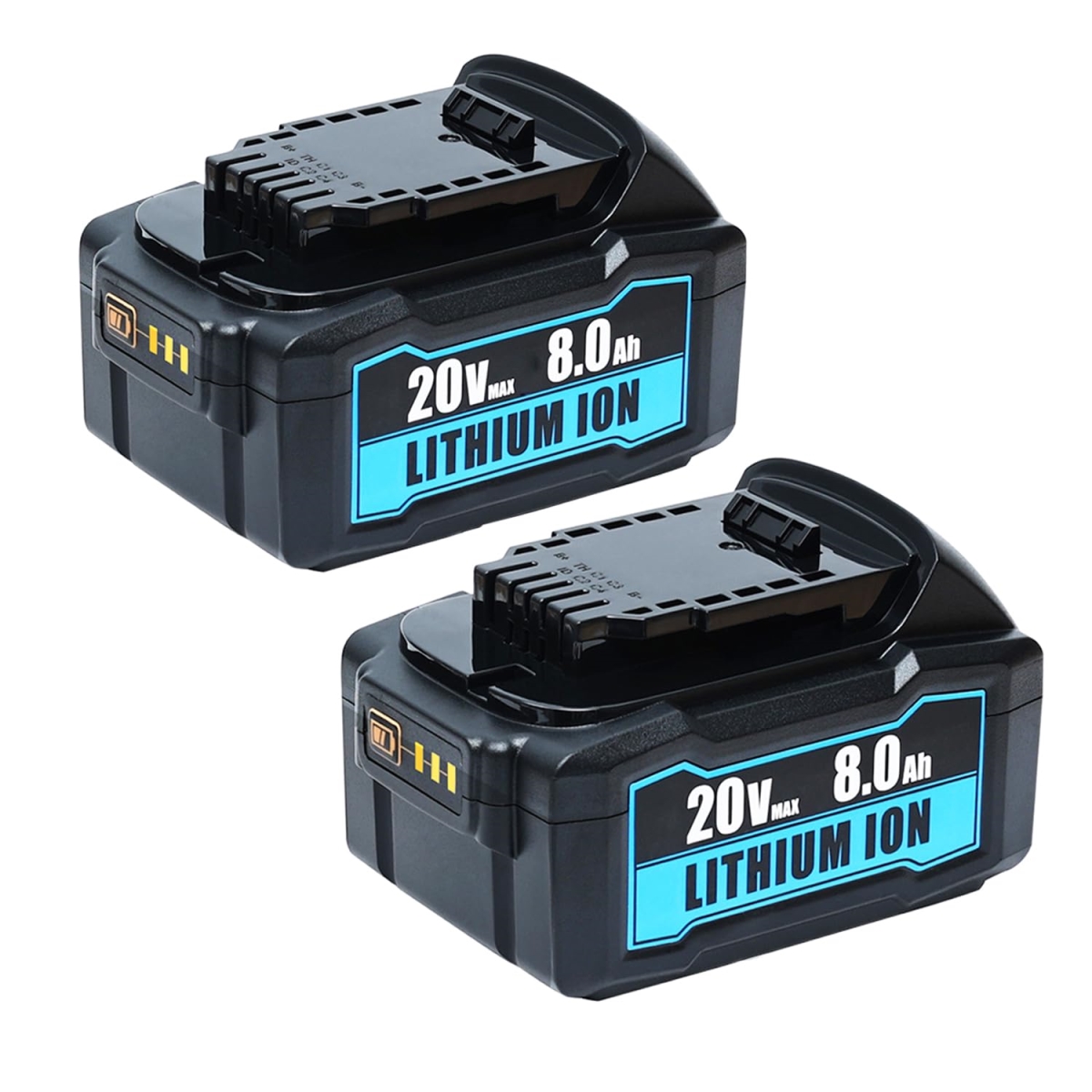 NT85425 8.0Ah Replacement Battery for Dewalt 20V Max Cordless Tools - Pack of 2