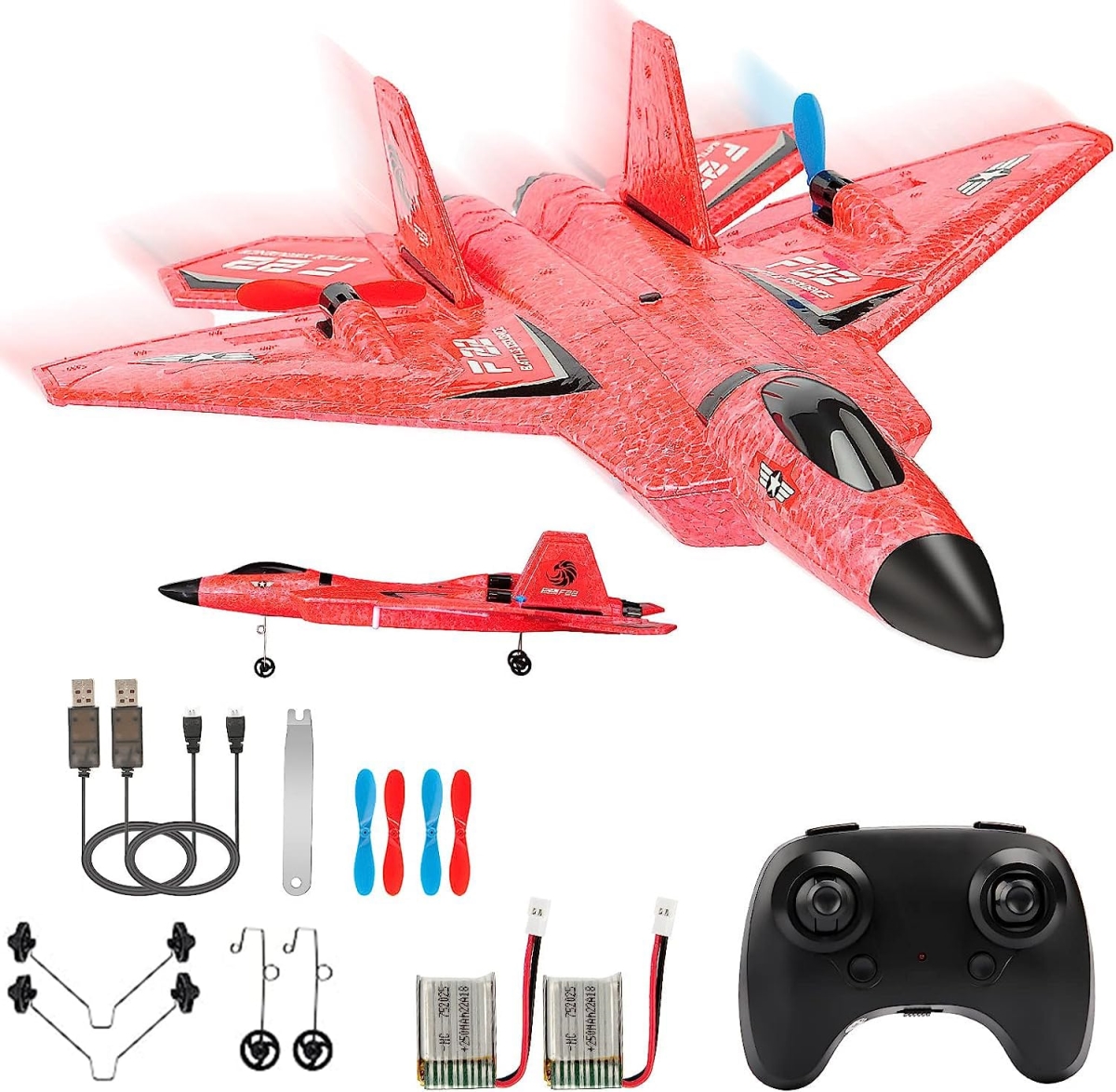 NT86048 Remote Control Plane, F22 Remote Control Airplane Fighter Ready to Fly, 2.4 Ghz 2 Channel Remote Control Plane