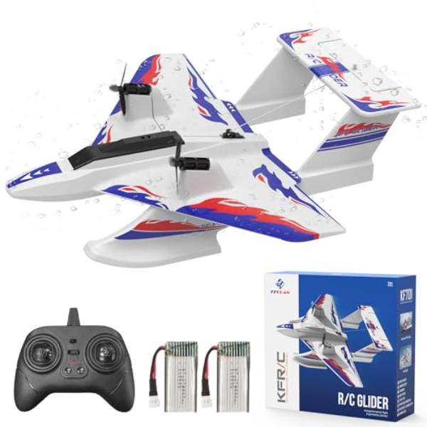 NT86332 Remote Control Plane, Amphibious Tri-Phibian Aircraft with 2 Batteries, Large 3 Channel Remote Control Airplane Toys