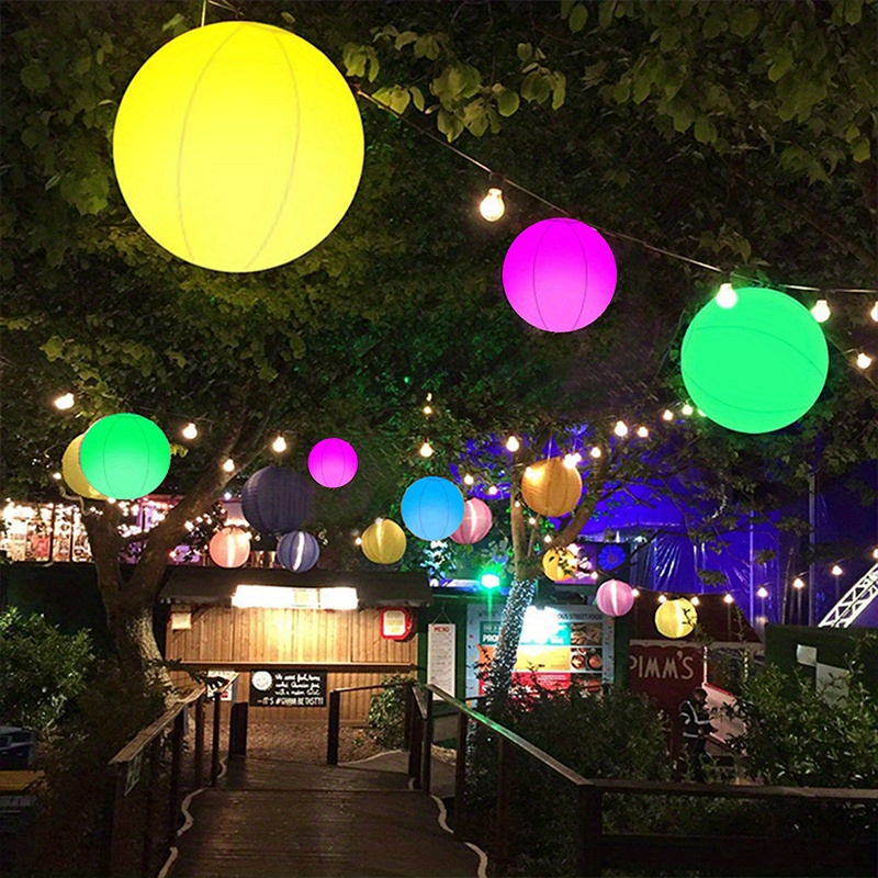 NT31082 16 x 10 in. Remote Control & Color-Changing Inflatable LED Luminous Beach Ball, 2 Piece