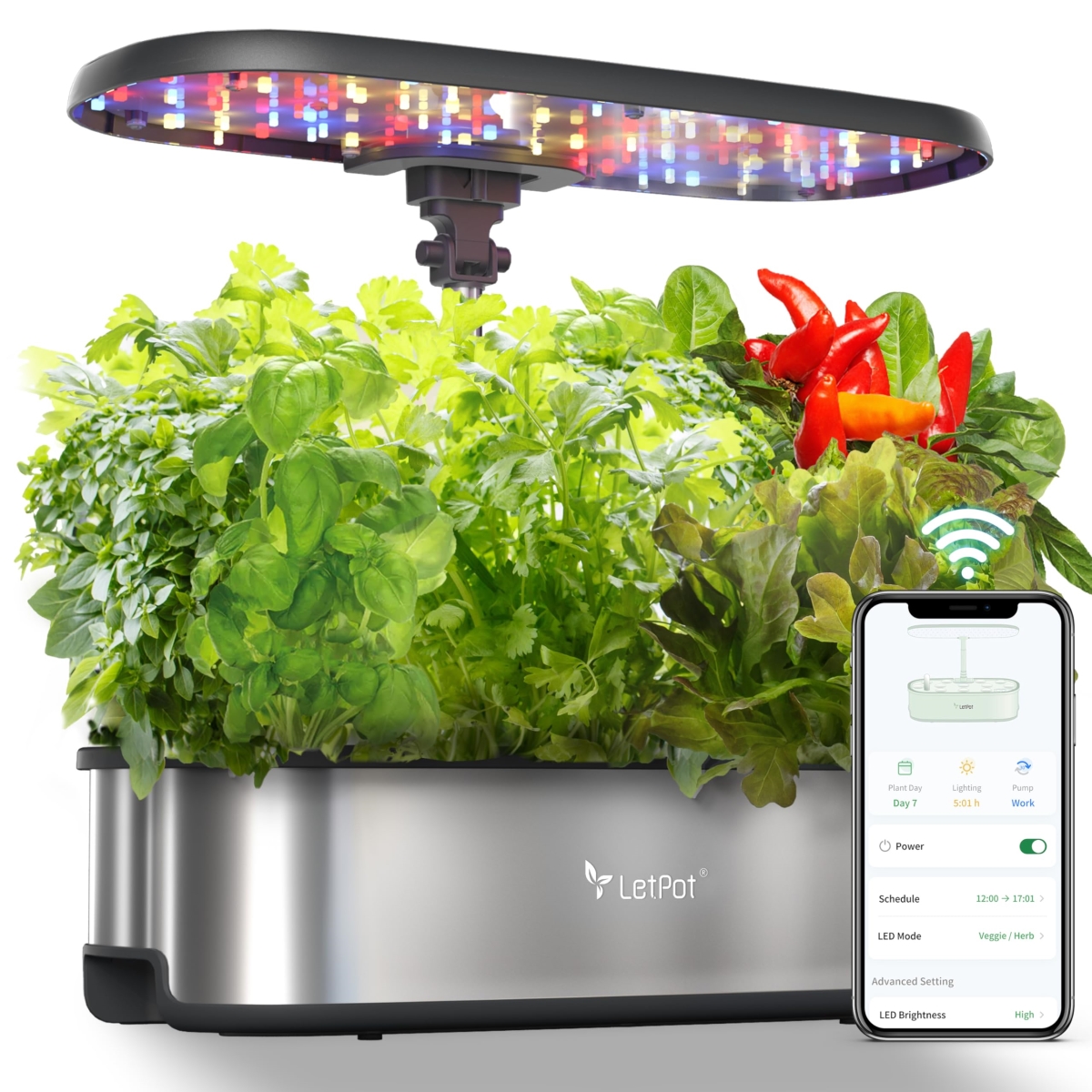 NT86909 LetPot LPH-SE Hydroponics Growing System, 12 Pods Smart Herb Garden Kit Indoor