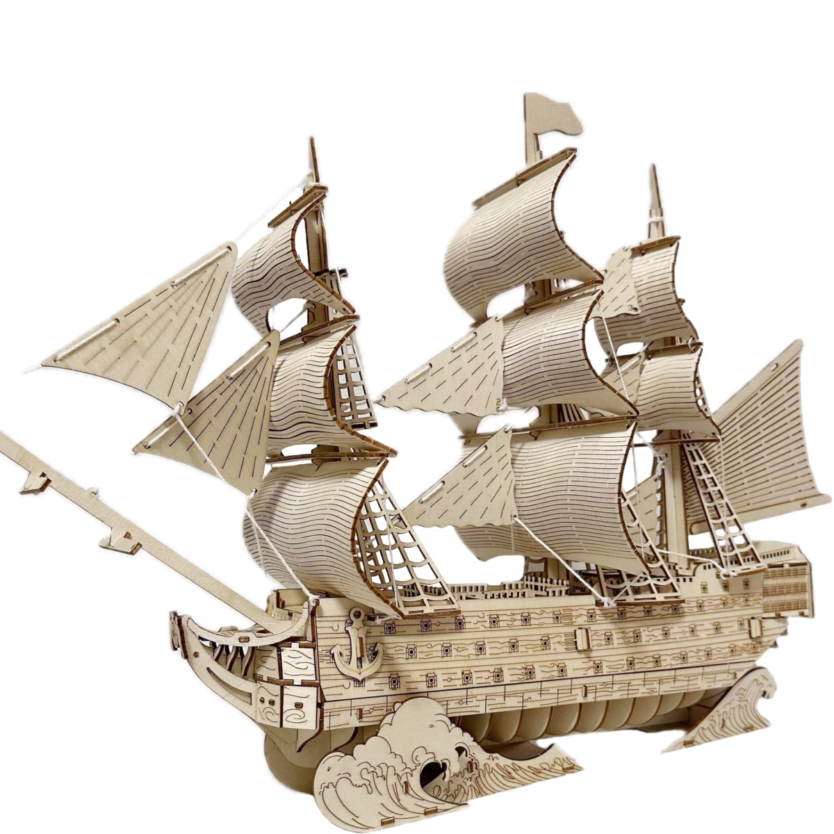 NT87109 3D Wooden Puzzle Sailing Ship Model Kits for Adults