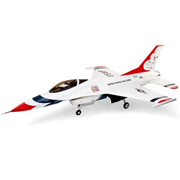NT87267 E-flite Remote Control Airplane F-16 Thunderbirds 80mm EDF BNF Basic with AS3X & Safe Select