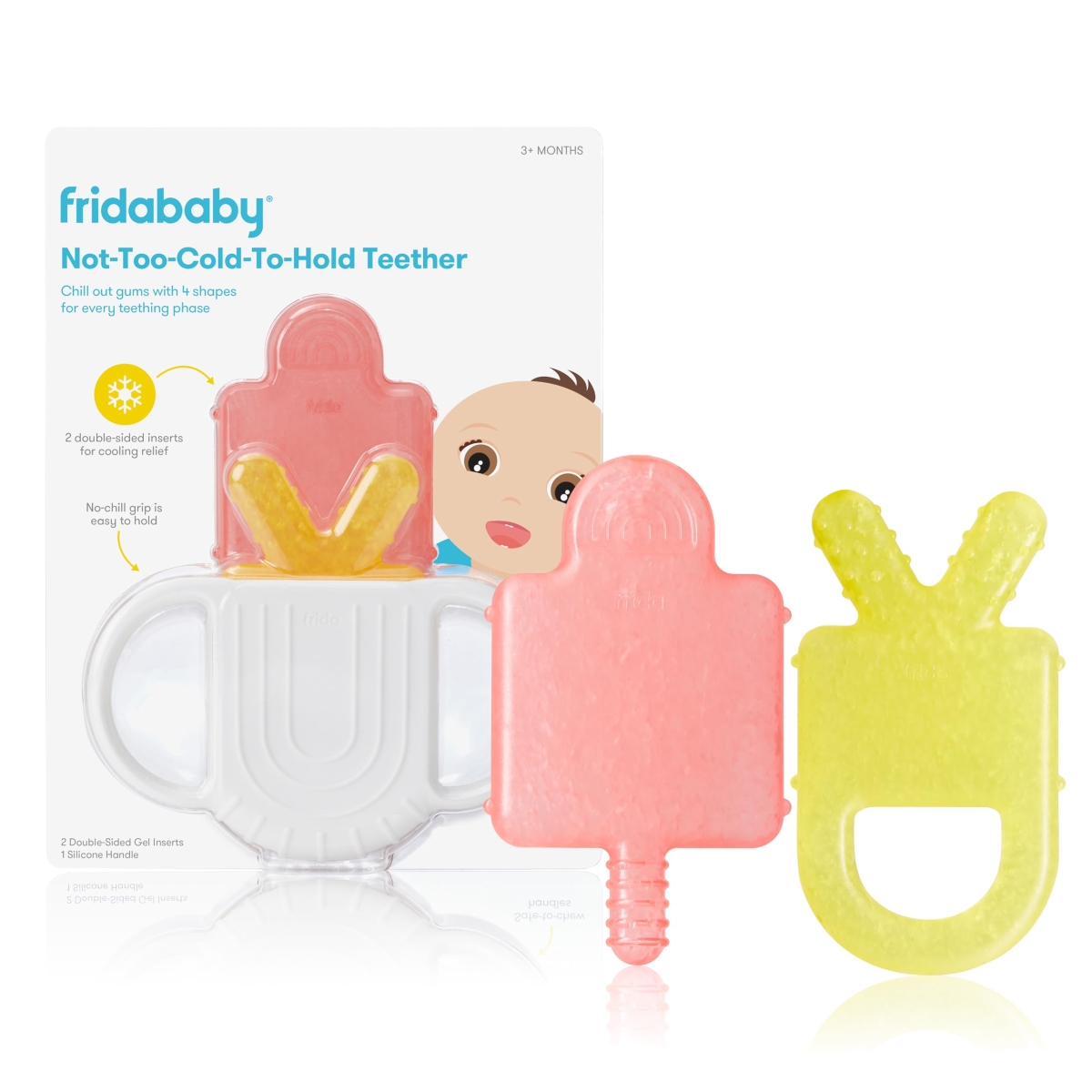 NT87282 Frida Baby Silicone Teething Toys, 4-in-1 Teether for Babies & Infants, Teething Relief, BPA-Free