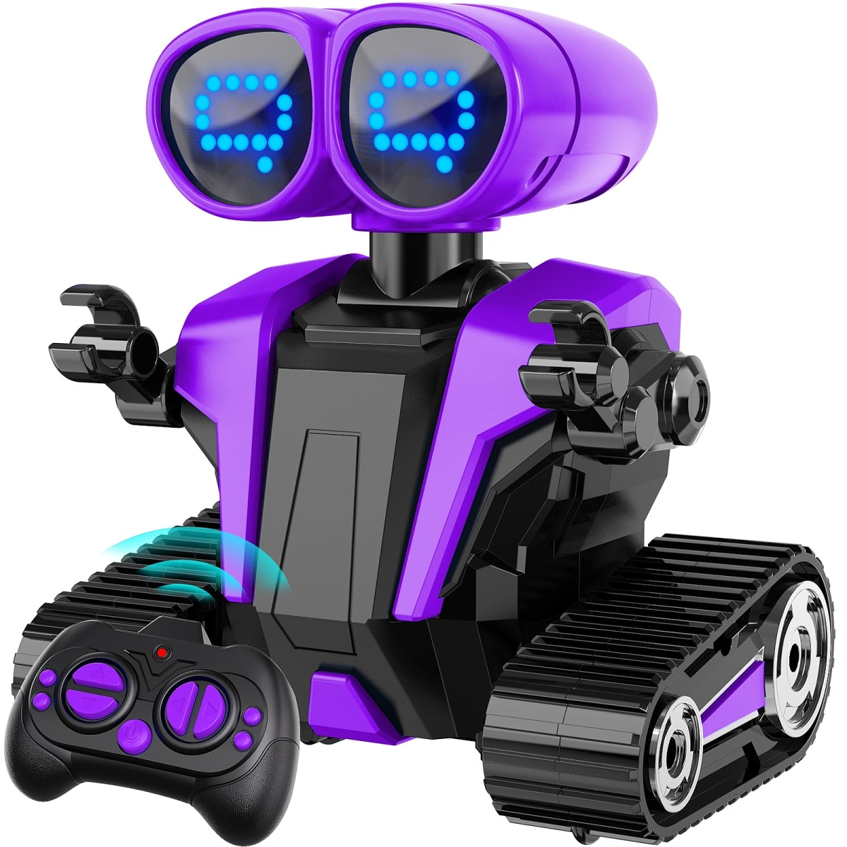 NT87406 Remote Control Rechargeable Emo Robot Toys with LED Eyes for Kids Age 3 & Up - Purple