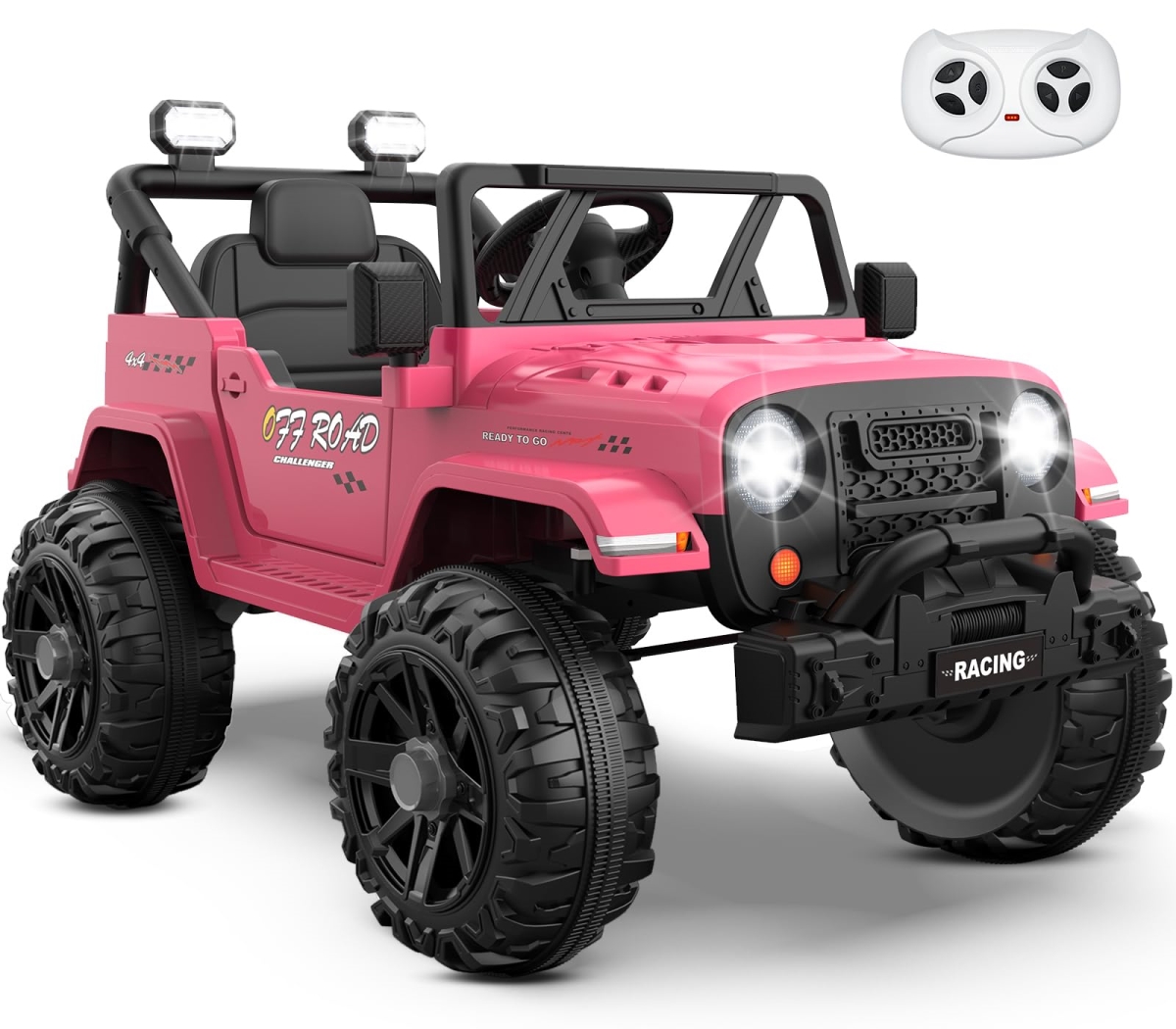 NT87546 12V Ride On Truck Car with Remote Control, Kids Electric Vehicle, Soft Start, for Toddler Boys & Girls - Pink