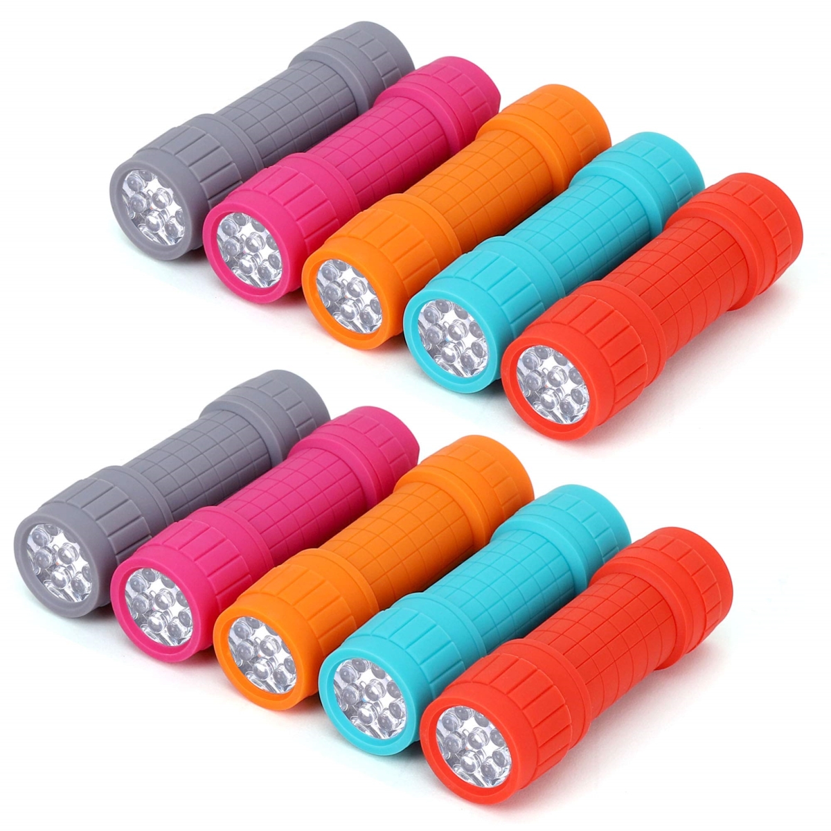 NT87563 FASTPRO 9-LED Mini Flashlights Set with AAA Batteries - Pack of 10