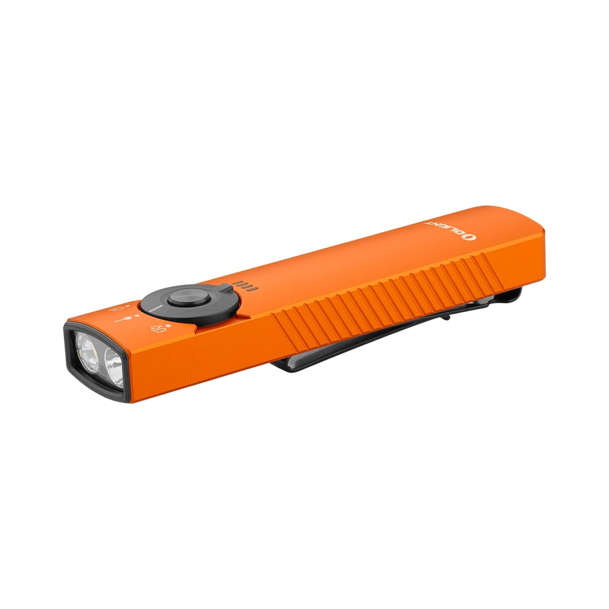 NT87615 OLIGHT Arkfeld Pro Rechargeable EDC Flat Flashlights, 1300 Lumens, Green Beam, UV & White LED Combo - Orange CW