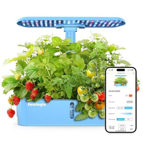 NT87988 Sainlogic Hydroponics Growing System Kit, 12 Pods Watering Planter, Smart Indoor Garden with APP & Wi-Fi