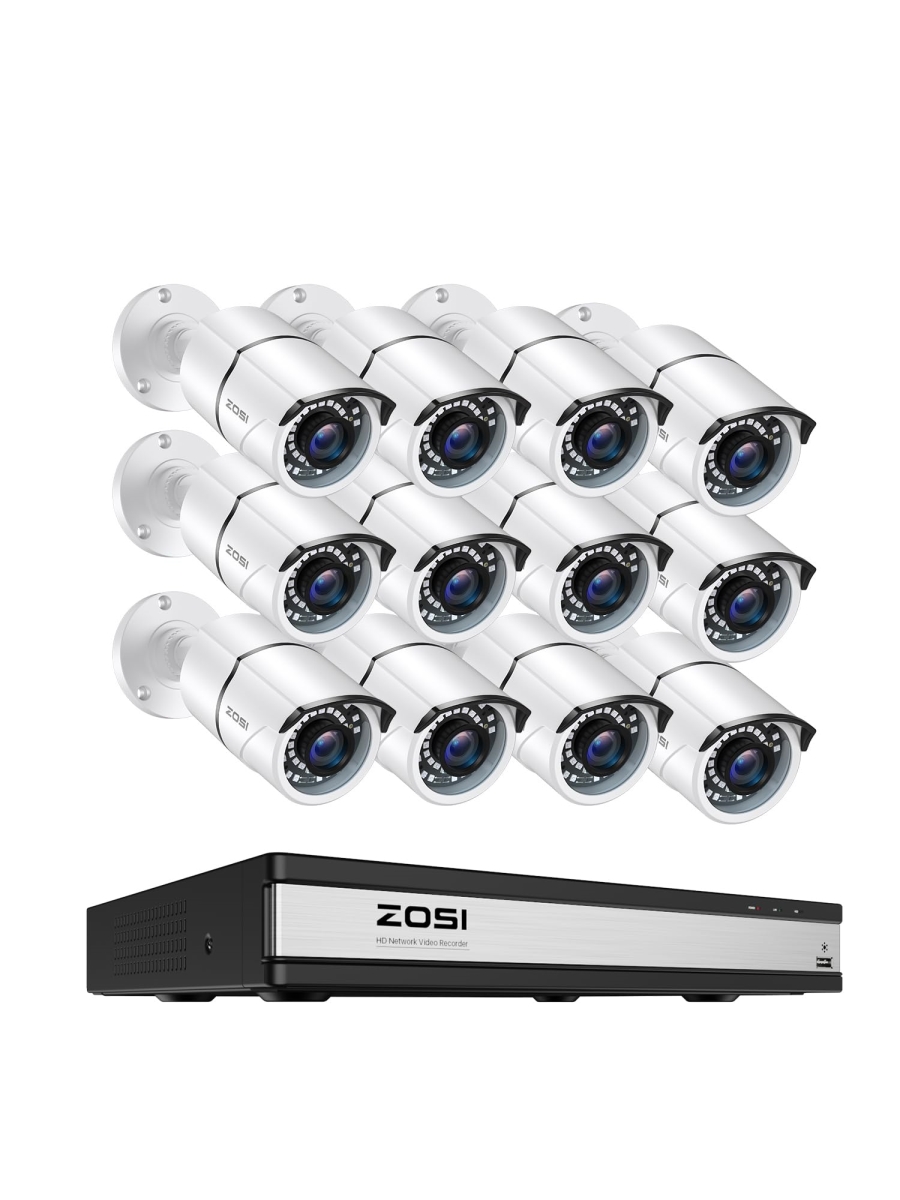 NT83729 ZOSI 16 Channel Home Security Camera System with AI Detection & 12 x 1080P Camera