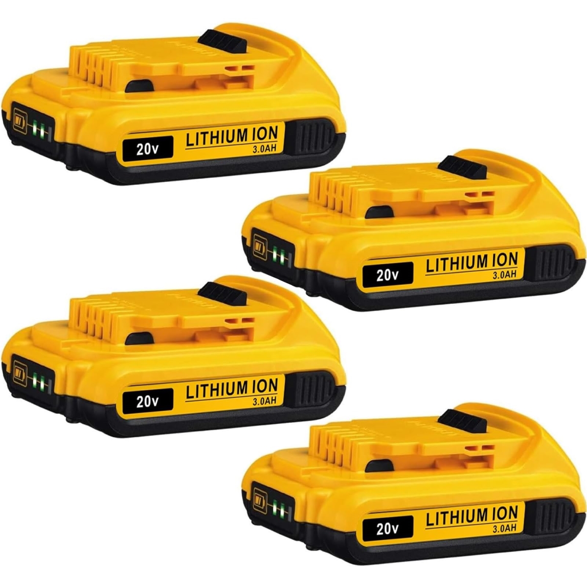 NT83837 20V 3.0Ah Replacement Battery for Dewalt Cordless Power Tools & Vacuums - Pack of 4