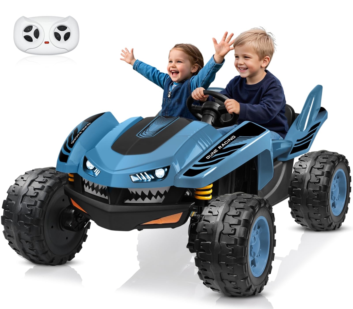 NT83925 ANPABO 24V Ride On Toys for Big Kids, 2 Seater, Off-Road UTV with EVA Tires, Remote Control, Bluetooth - Blue