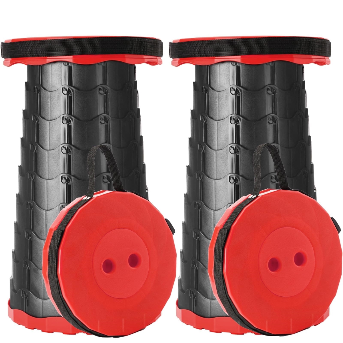 NT84571 Upgraded Foldable Stool, Portable Collapsible Stool for Outdoor Activities - Red
