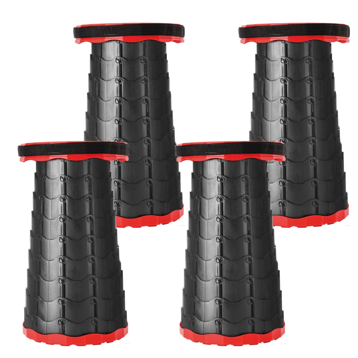 NT84572 Upgraded Foldable Portable Collapsible Stool for Outdoor Activities - Red
