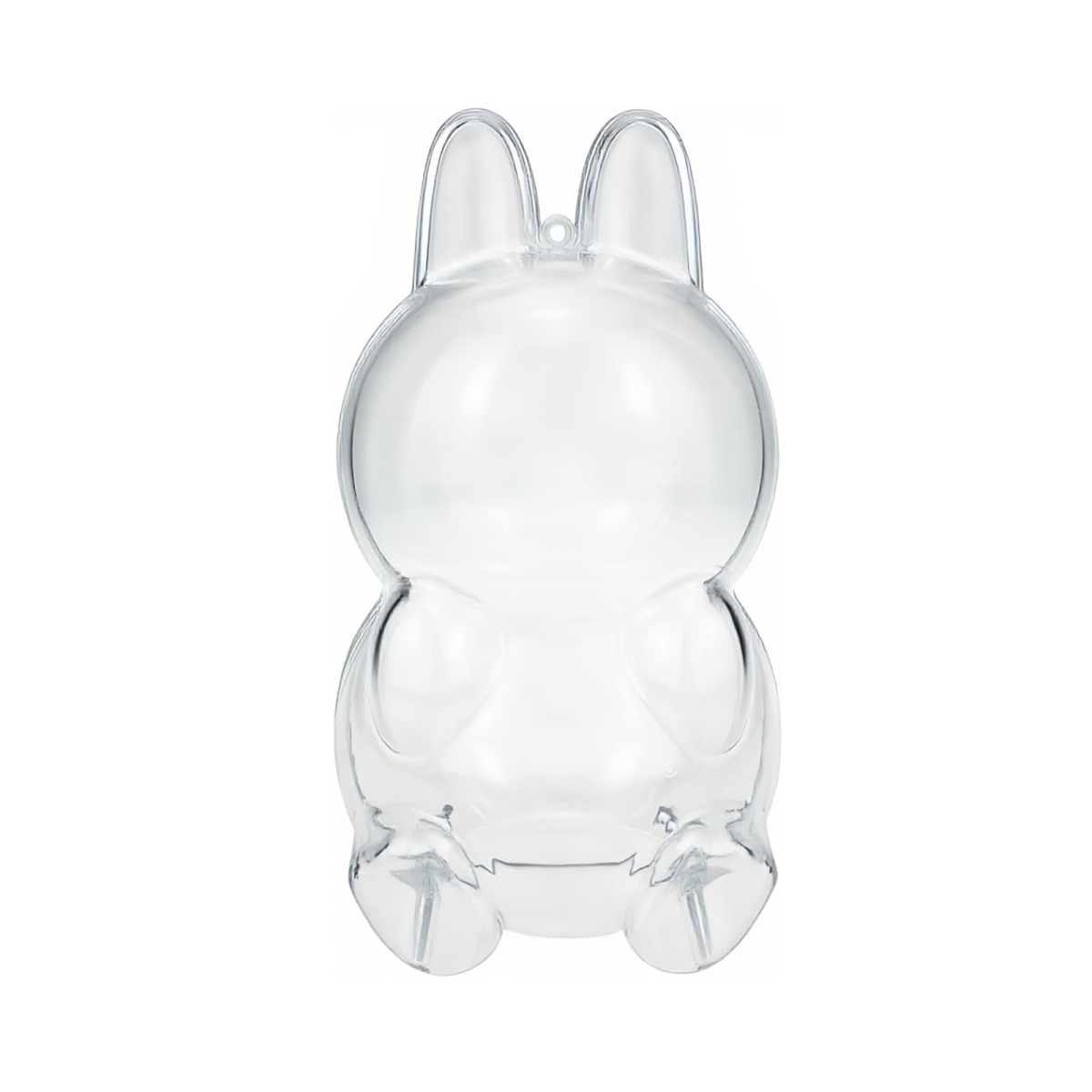 NT85084 Case for LABUBU Happy Halloween Party Series Sitting Pumpkin, Display Box Hard Case with Silicone Strap - White & Pumpkin - Clear