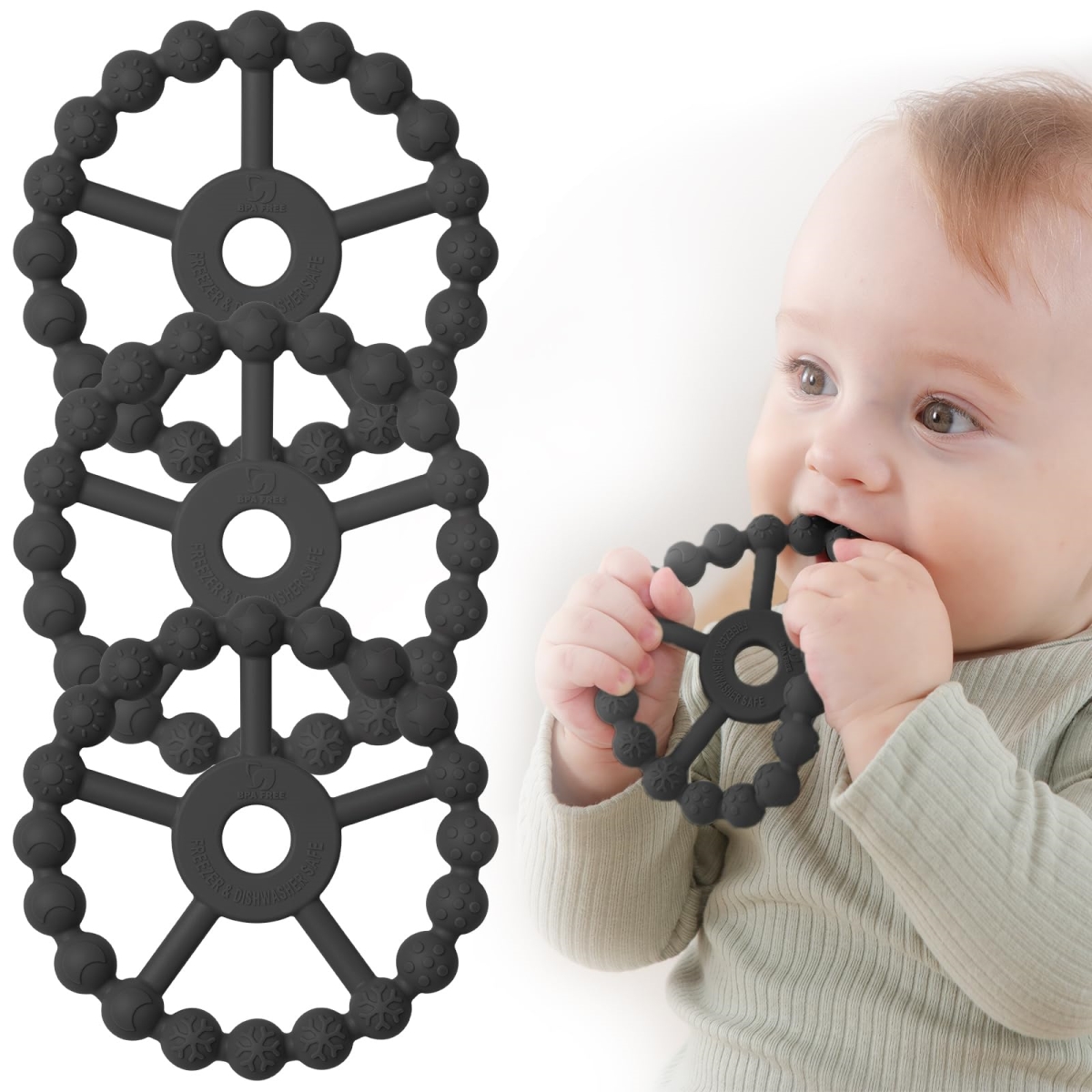 NT85379 Silicone Teething Ring Toys for Babies
