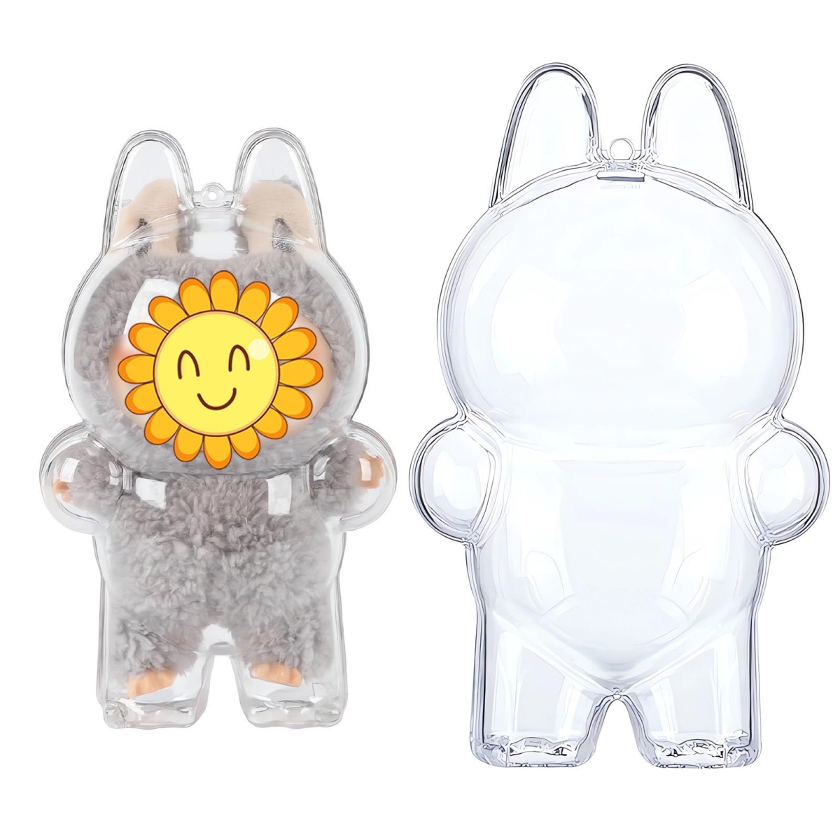 NT85466 Protective Case for Labubu Standing Figure - Clear Collector Storage Box