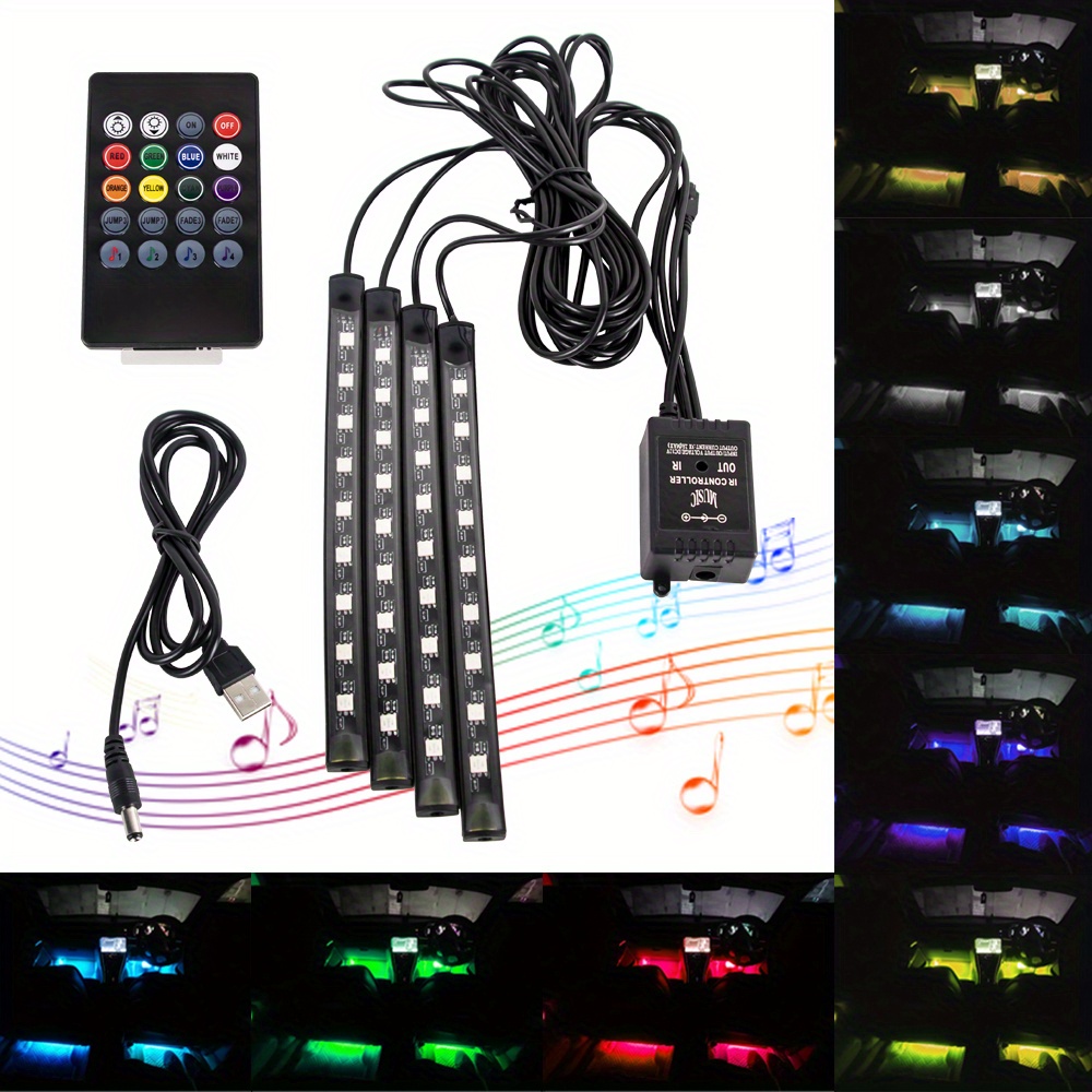 NT31118 36-48-72 LED Car Interior Ambient Foot Light with Remote Music Control