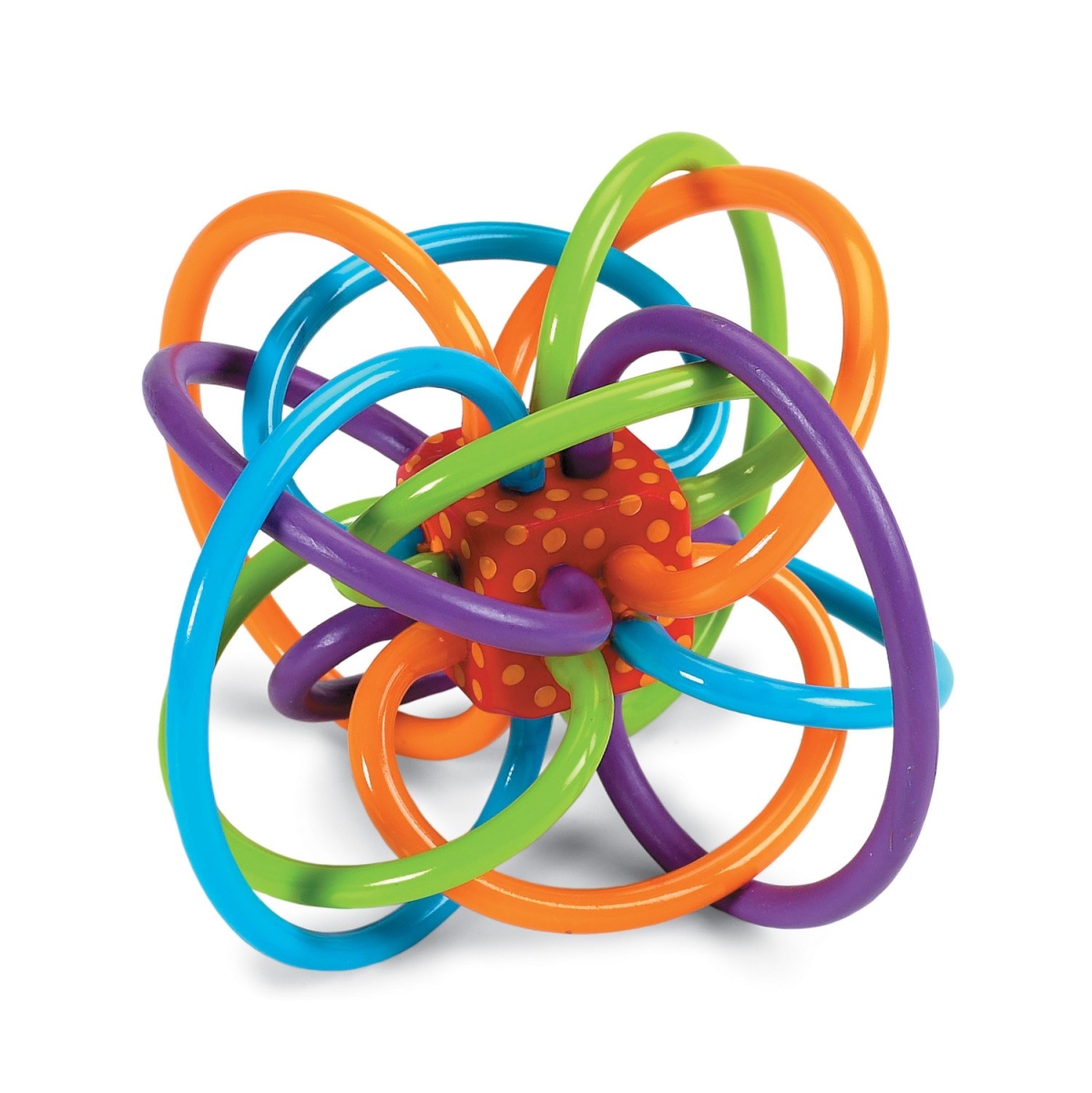 NT85592 Manhattan Toys Winkel Rattle & Sensory Teether Toys, Blue & Green - Orange