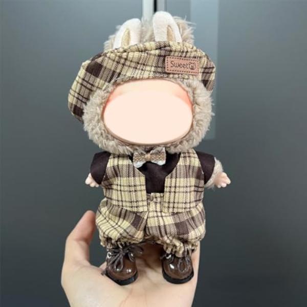 NT85903 Doll Clothes Compatible with Labubu Stylish Checkered Pattern Classic Set