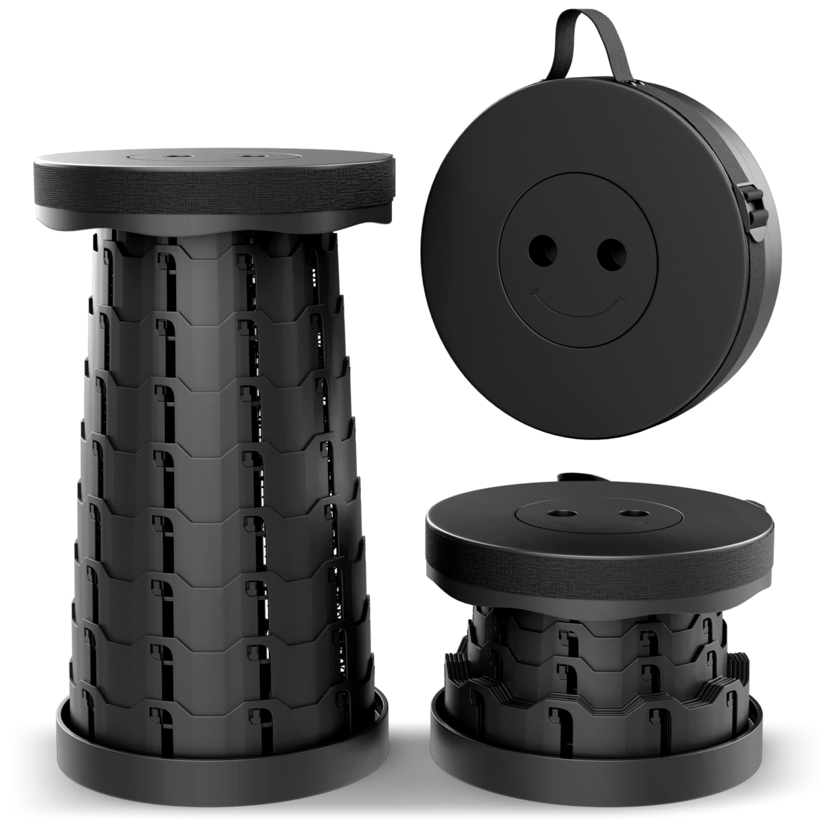 NT85963 Collapsible Stool - Durable, Foldable, Adjustable Seat for Outdoors, Camping, Home