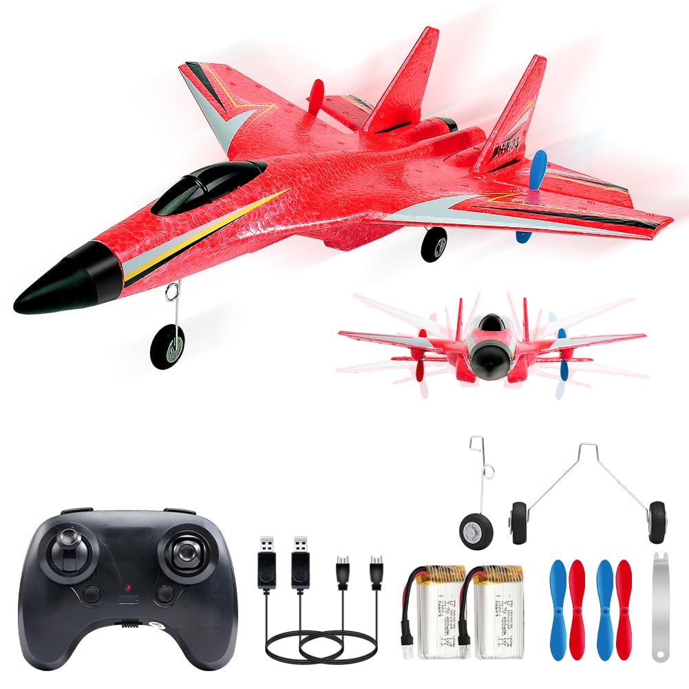 NT86026 Su-27 Remote Control Airplane, 2.4 Ghz 2 Channel Remote Control Plane with Gyro & Night Lights