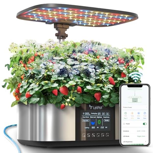 NT86087 LetPot LPH-Max Hydroponics Growing System Kit, 21 Pods, Smart Indoor Garden with 36W LED Grow Light