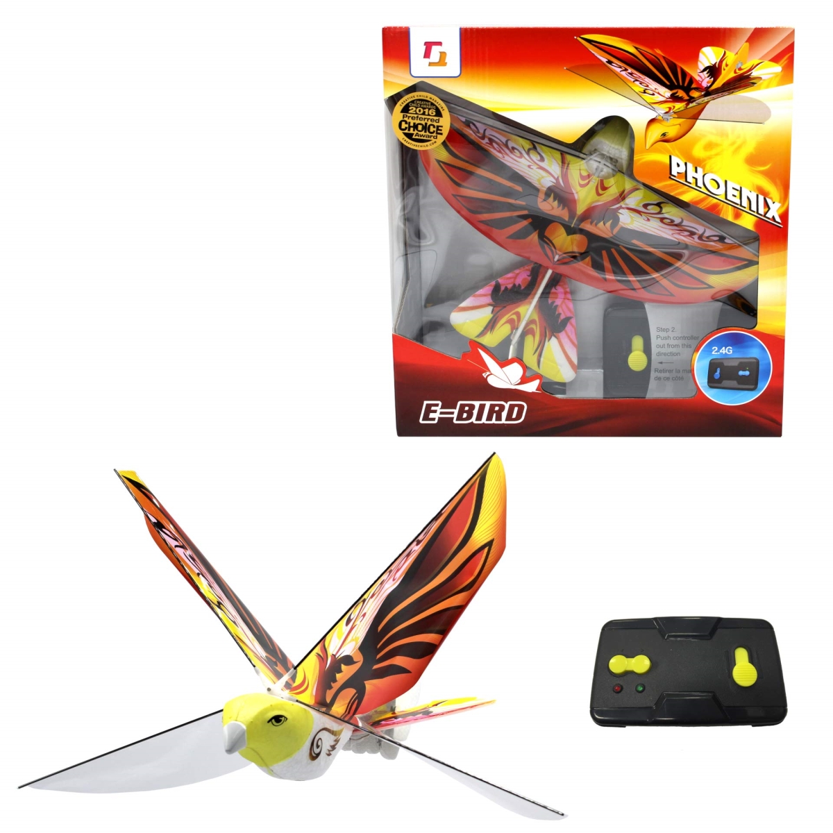 NT86207 MUKIKIM eBird Orange Phoenix - Flying Remote Control Bird Drone Toys for Kids