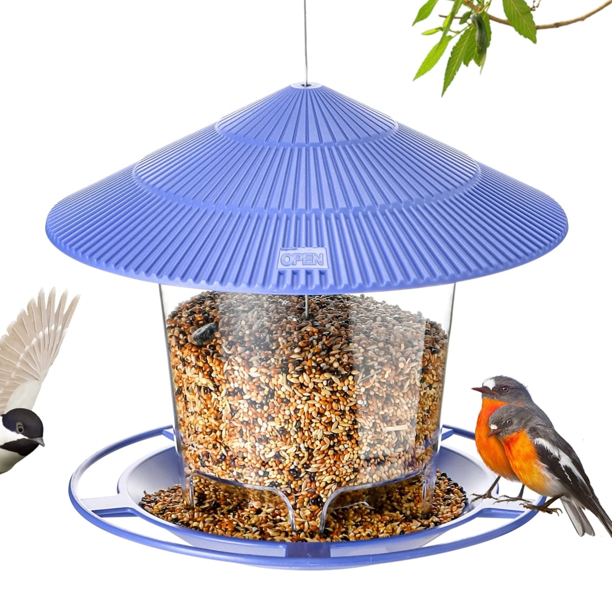NT86366 Bird Feeder Outdoor Hanging for Wild Bird Seed - Purple