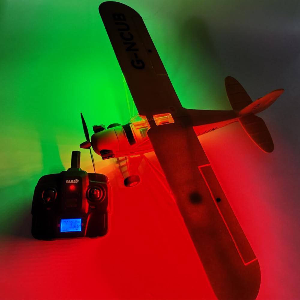 NT86700 J3-CUB Remote Control Plane 5 Channel Remote Control Airplane with Brushless Motor & Replaceable Parts - Yellow 2B & LED
