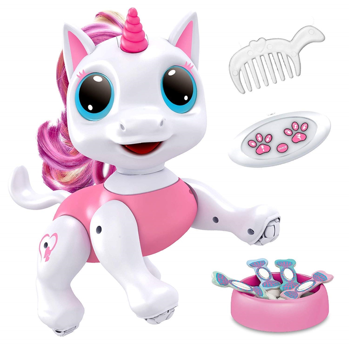 NT87209 Robo Pets Unicorn Toys - Remote Control Robot with Interactive Gestures, STEM Programmable, Walking, Dancing - Pink