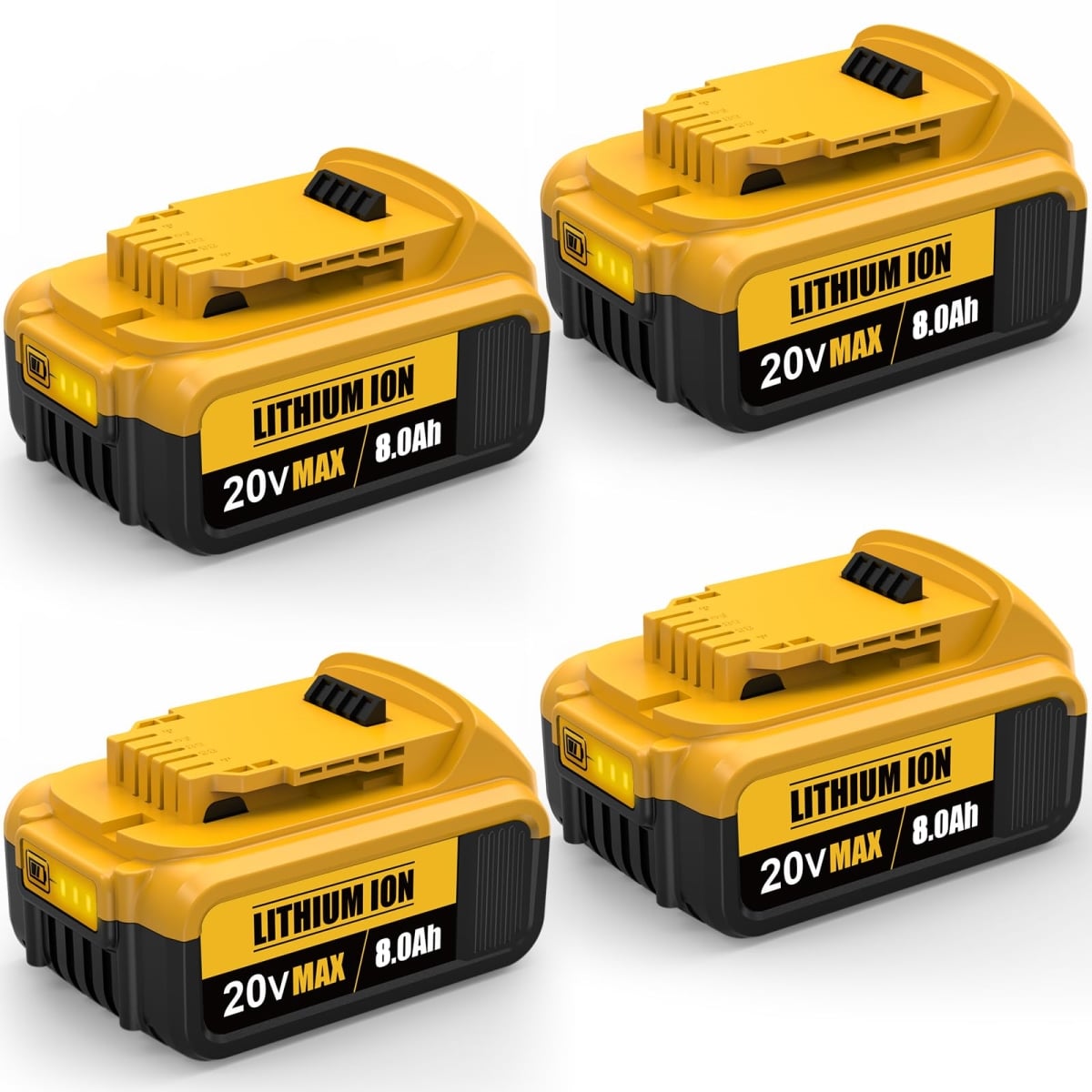 NT87944 20V 8.0Ah Replacement Battery for Dewalt 20V Max Cordless Power Tools - Pack of 4